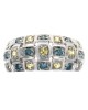 Irradiated Blue and Yellow Diamond Checkerboard Ring